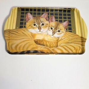 Adorable Tabby Cats Ashdene Melamine Serving Tray Rare Excellent